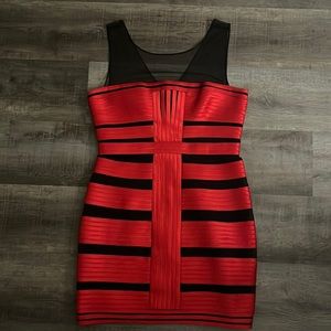 BCBG red and black dress